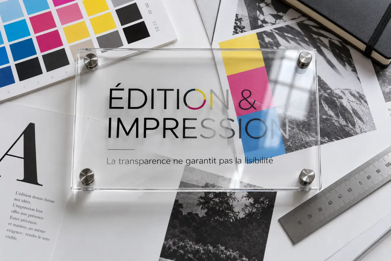 Plaque professionnelle plexiglass : la transparence ne garantit pas la lisibilité