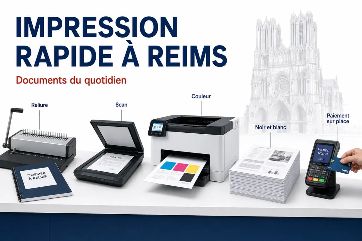 Imprimerie reims pour impression rapide de documents, scan et reliure