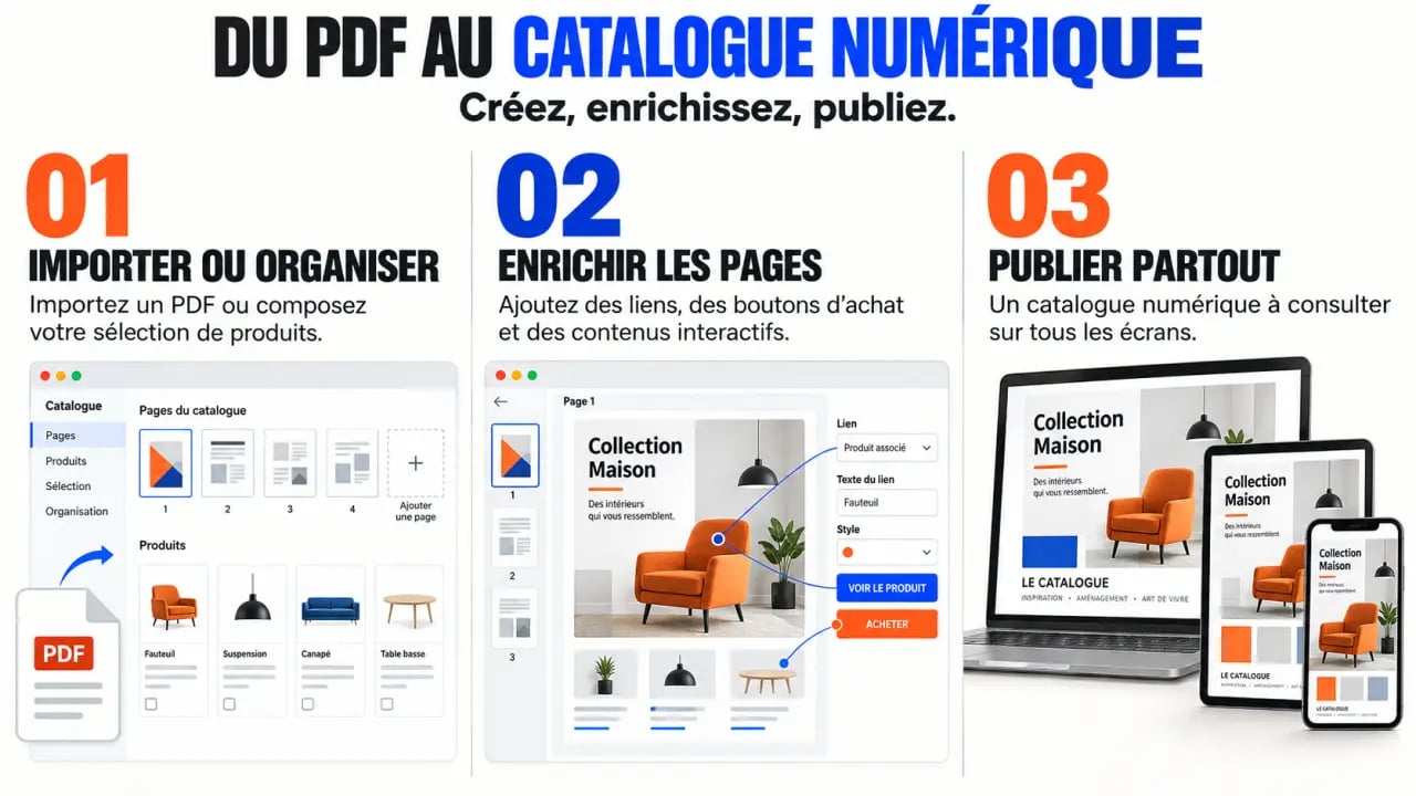 Création catalogue en trois étapes, de la mise en page à la publication numérique