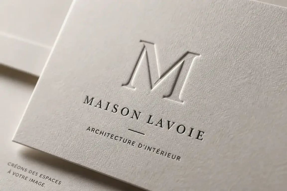 Carte de visite gaufrée avec logo en relief sur papier premium