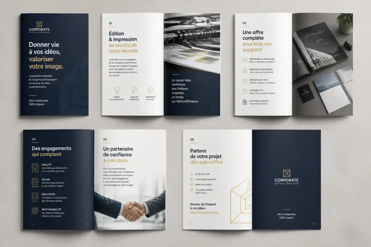 Brochure agrafée 8 pages : un format court pour présenter votre offre clairement