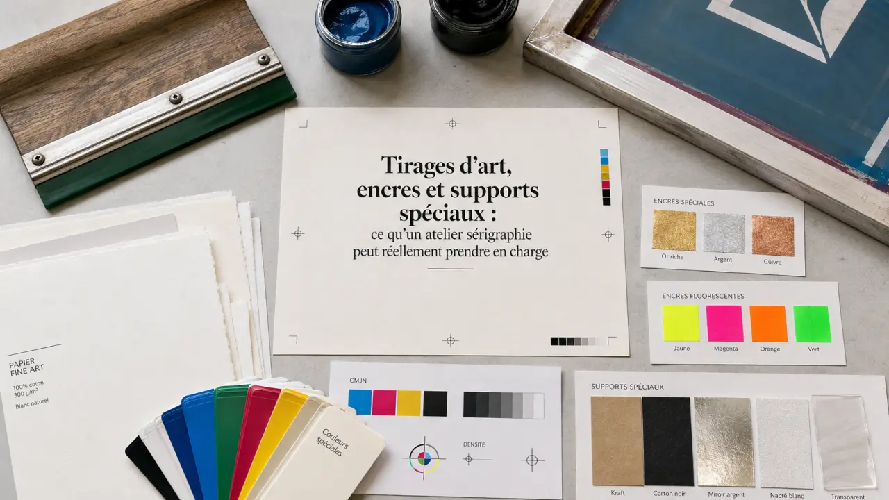 Tirages d’art, encres et supports spéciaux : ce qu’un atelier sérigraphie peut réellement prendre en charge