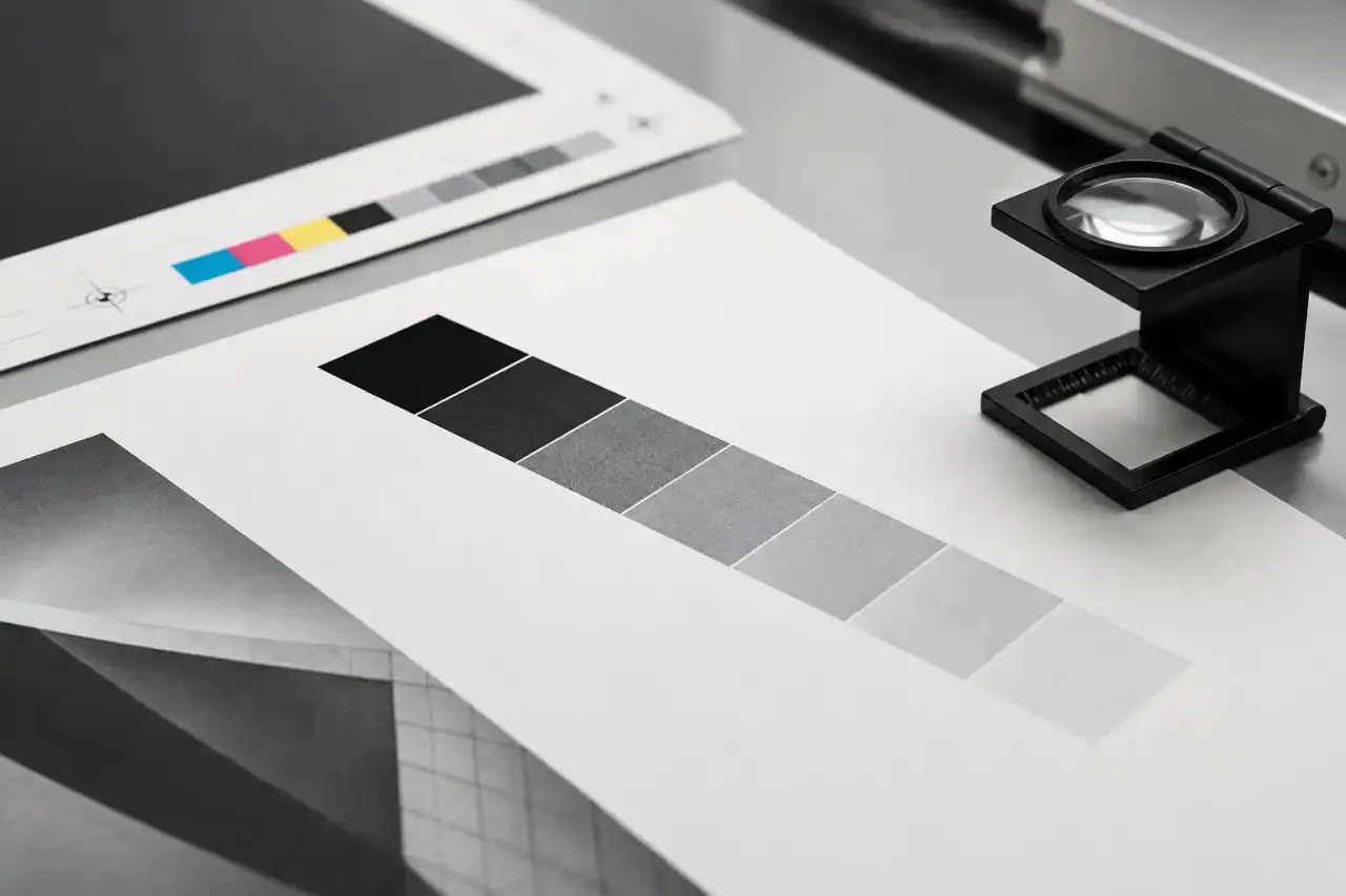 Détail technique d'une presse offset avec encrier noir