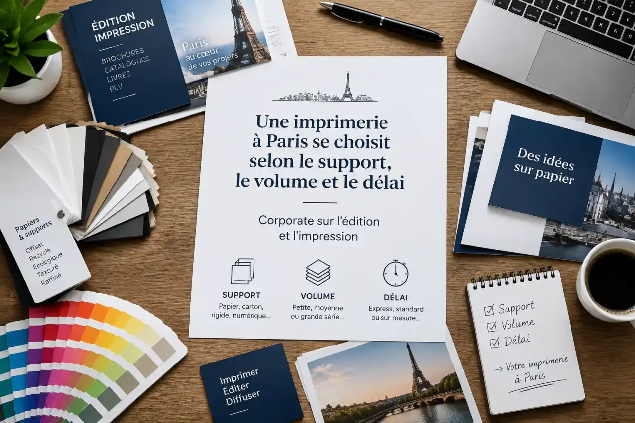 Une imprimerie à Paris se choisit selon le support, le volume et le délai